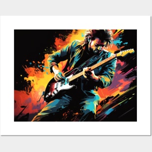 Guitar Player Music Painting Abstract Art Decor Posters and Art